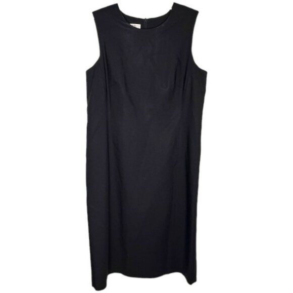 Talbots Collection All-Season Italian Wool Crepe Sheath Dress - Black - 12 - Picture 1 of 10